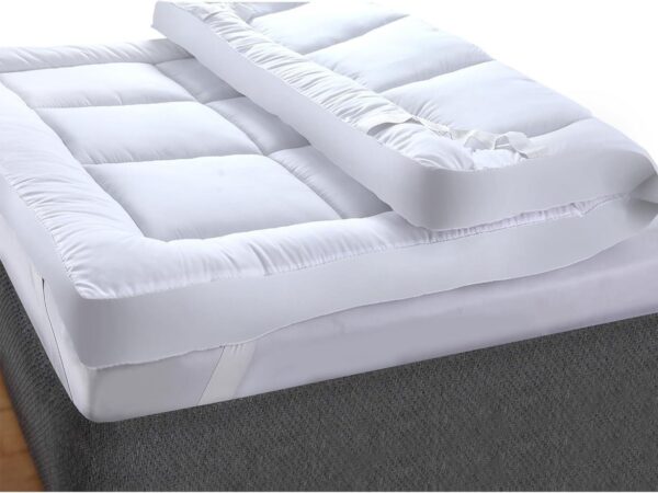 4" Deep Mattress Topper Luxury Soft Hotel Quality Microfiber with Elastic Straps - Single 4Ft Double King Super King Sizes - Image 5