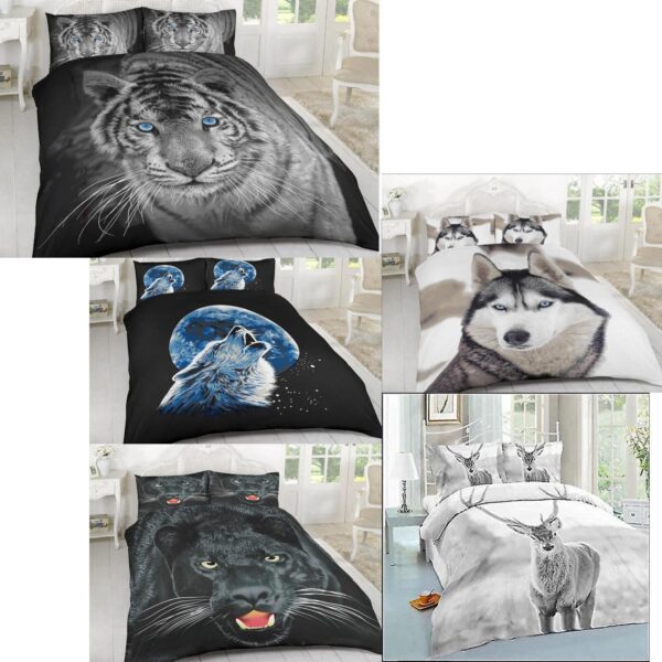 Luxurious Bedding Warm 3D Animal Pattern Hotel Style Duvet Cover Set - Winter Warm, Soft and Durable - Available in Single, Double, and King Sizes