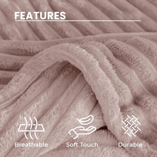 Super Soft Chunky Cord Ribbed Blanket, Mink Throw, Mink Blanket , Over Sofa Bed Luxury Large Fluffy Blankets Roll Double Size - Image 5