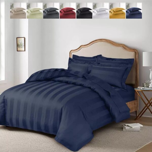 Luxury Microfiber Striped Duvet Cover Set – Extra Soft, 3-Piece for Single, Double, King and Super King Sizes Bedding Accessories