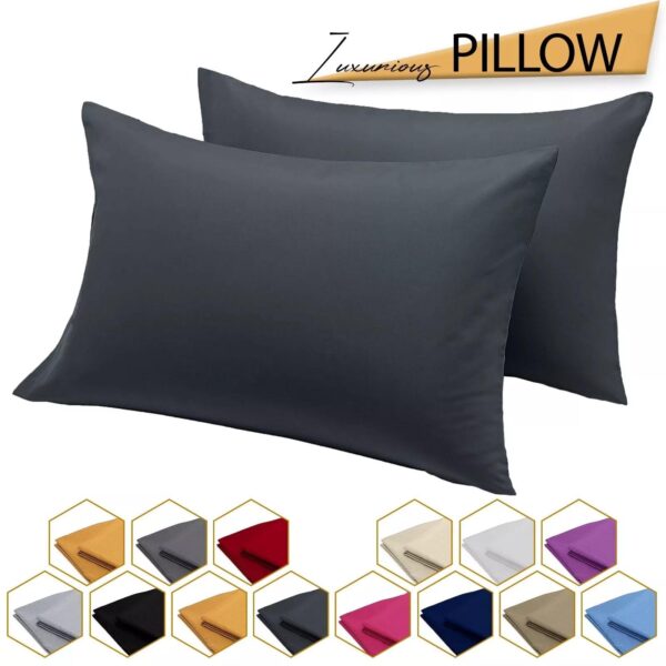 Microfiber Solid Color Pillowcases, 4 Count Pocket Design Soft Pillowcases 50 x 75cm -All Season-