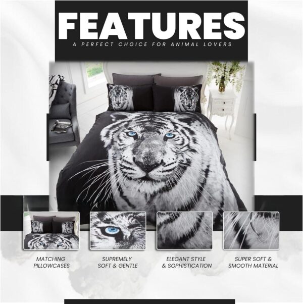 3D Animal Pattern Hotel Style Animal Printed Duvet Cover Set - Winter Warm, Soft and Durable - Available in Single, Double, and King Sizes - Complete Bedding Set - Image 4