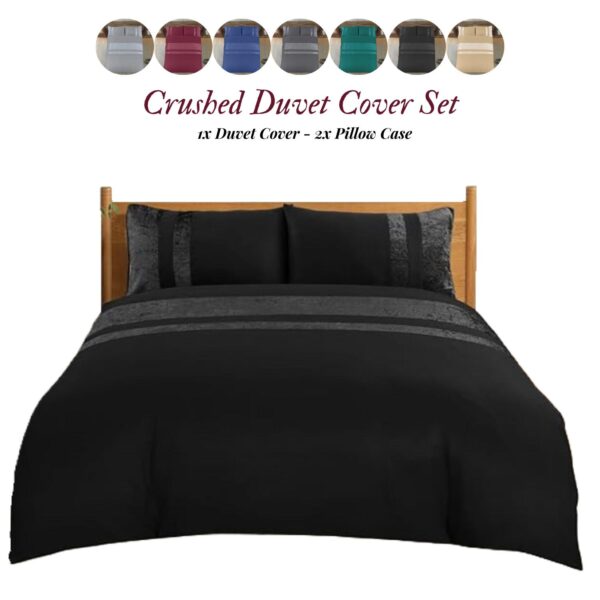 Luxury Multicolor Crushed Velvet Duvet Cover Set – All Size Bedding with Pillow Cases | Set of 3 Bedding Accessories