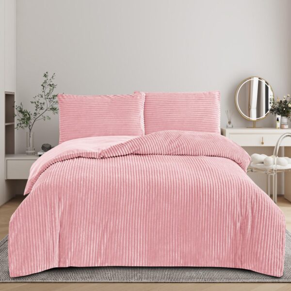 Chunky Ribbed Faux Fur Duvet Cover Set, 3 Set/Counts Without Filler All UK Sizes Soft Comfortable Bedding Set Duvet Set, Winter Home Bedroom All Season Bedding - Image 4