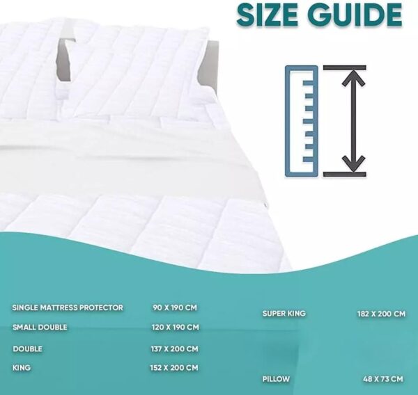 30cm Extra Deep Quilted Mattress Protector - Microfiber, Elastic Skirt, Breathable & Washable - Hotel Quality Covers - All UK Standard Sizes Bedding Cover, Bedding Accessories - Image 2