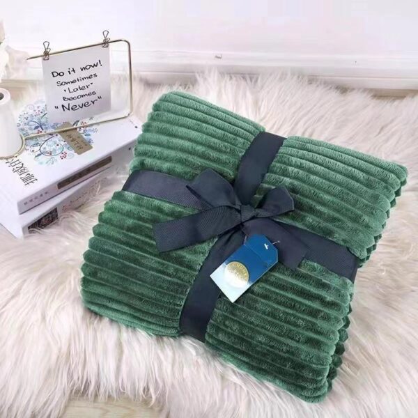 Hotel Style Soft Chunky Cord Ribbed Blanket, Super Soft & Breathable Mink Throw, Mink Blanket , Over Sofa Bed Luxury Large Fluffy Blankets Roll Double & King Size - Image 3