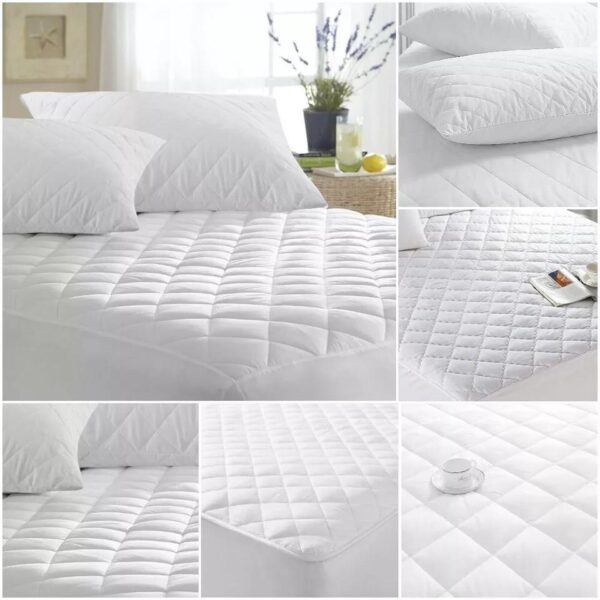 30CM Extra Deep Quilted Mattress Protector with Elastic Skirt - Available in Single, 4FT, Double, King, and Super-King Sizes UK Mattress Topper, Bed Cover - Image 2