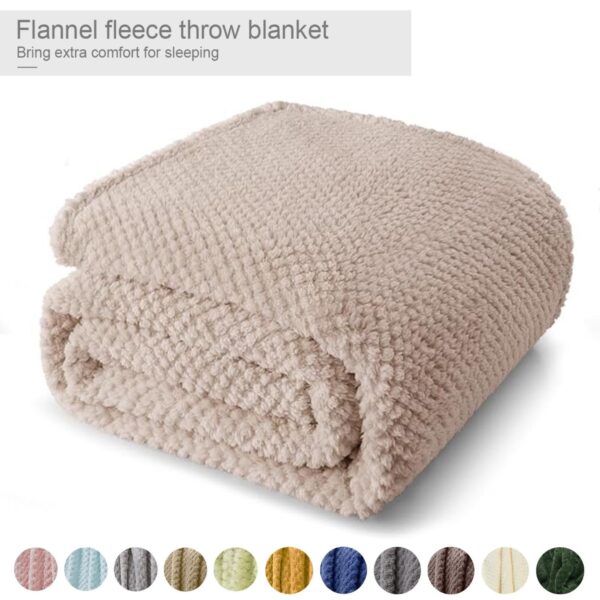 Pompom Waffle Throw Mink Blanket - Warm, Extra Soft and Breathable for All Seasons in Versatile Color Range - UK Size Double & King, Soft Blankets