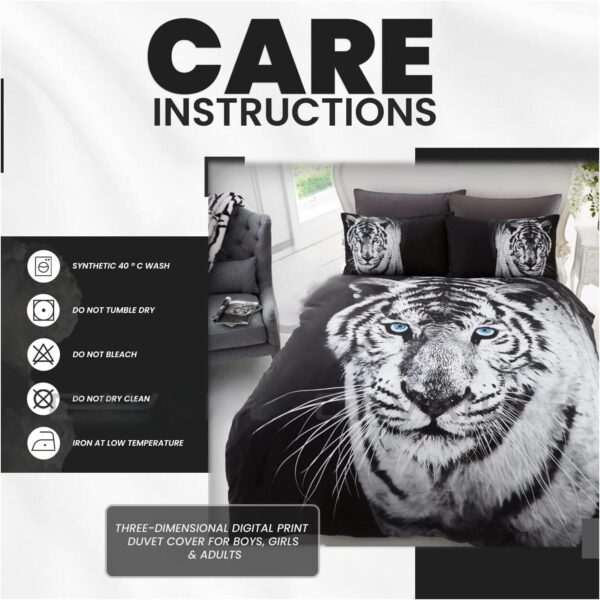 3D Animal Pattern Hotel Style Animal Printed Duvet Cover Set - Winter Warm, Soft and Durable - Available in Single, Double, and King Sizes - Complete Bedding Set - Image 5