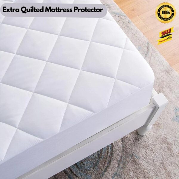 40cm Extra Deep Quilted Mattress Protector - Fits Mattresses Up to 40cm Deep - Available in Multiple Sizes - Breathable & Soft - Mattress Cover, Machine Washable - Image 5